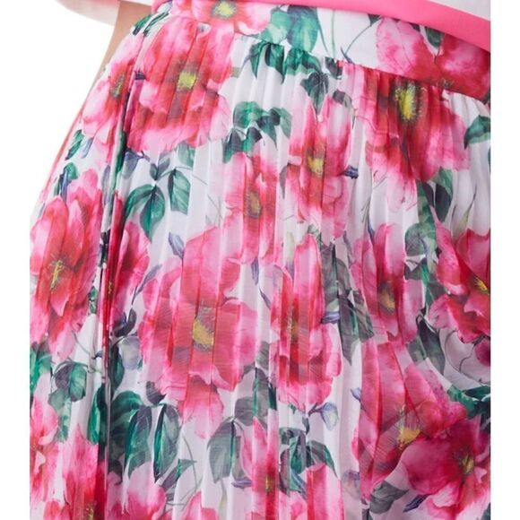 Alice + Olivia Katz Floral Sunburst Pleated Maxi Skirt Size 14 NWT $695 - Picture 3 of 9